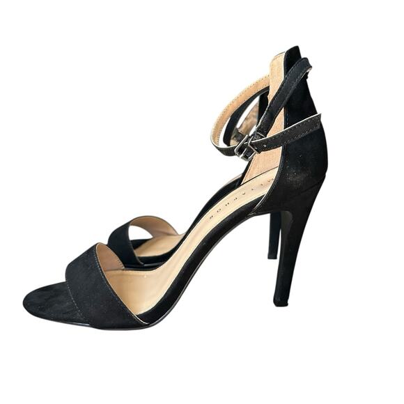 Metaphor Black Faux Suede Strappy Heels 9 - Picture 5 of 7